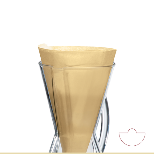 CHEMEX Filtres naturels Half Moon 3 tasses